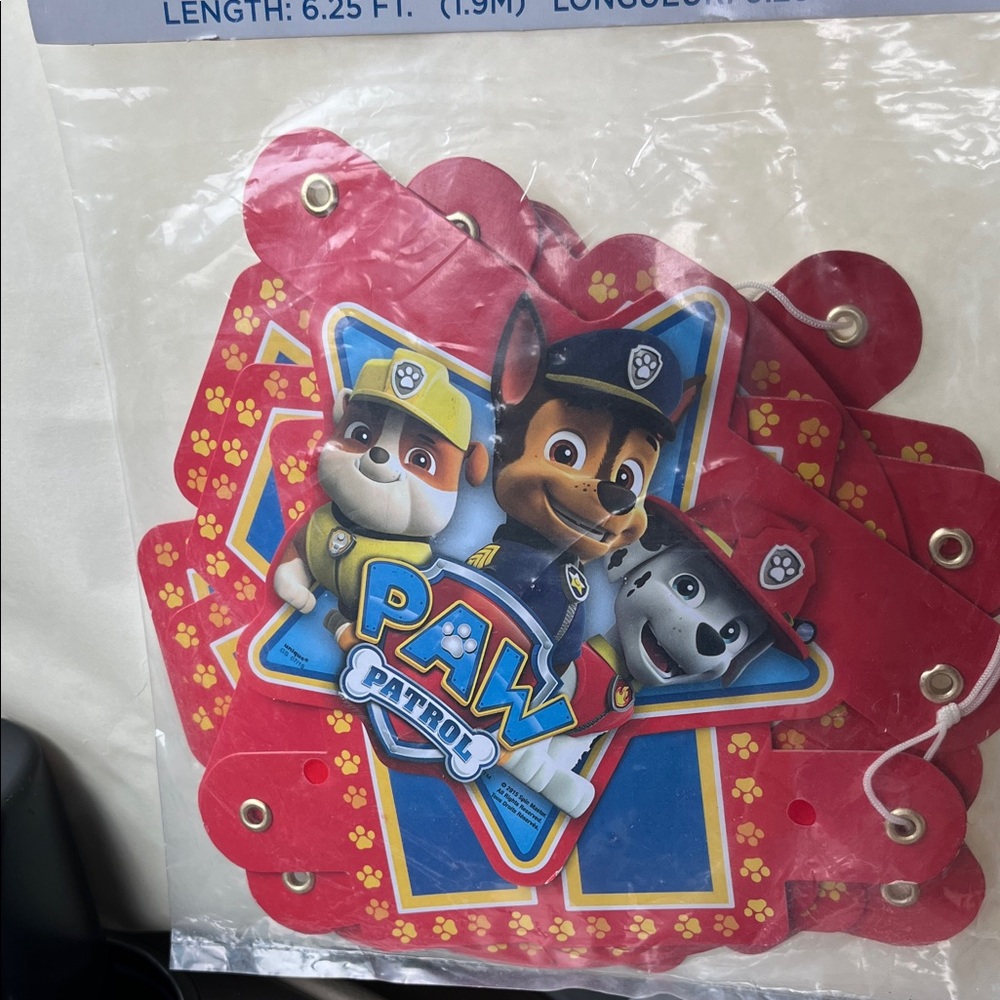 Paw Patrol Red and Blue Character Party Banner